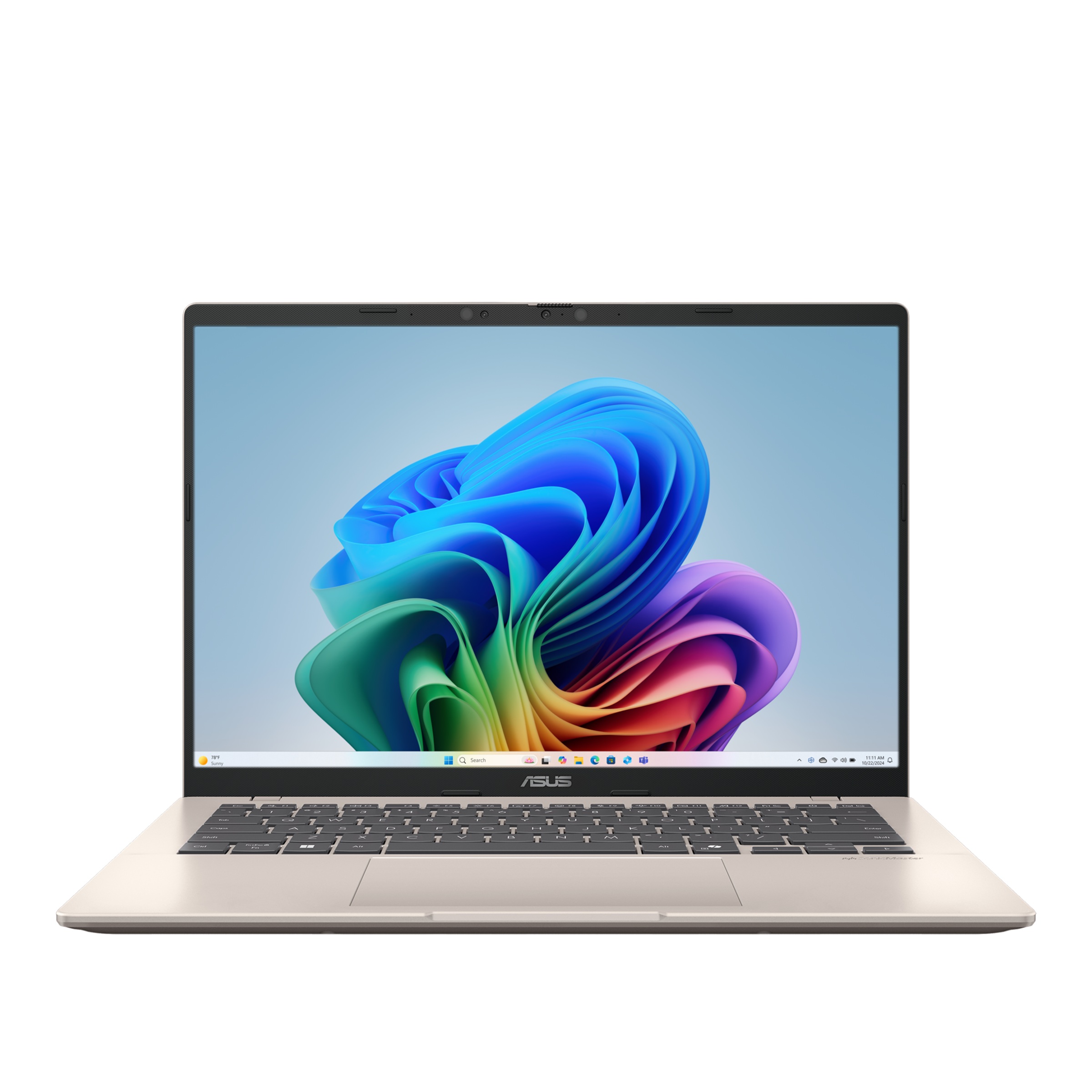 Nešiojamas kompiuteris Asus VivoBook 14 90NB1602-M005R0, Snapdragon X X1 26 100, 16 GB, 512 GB, 14 ", Qualcomm® Adreno™ GPU, aukso sp., ANGLŲ (US), Windows