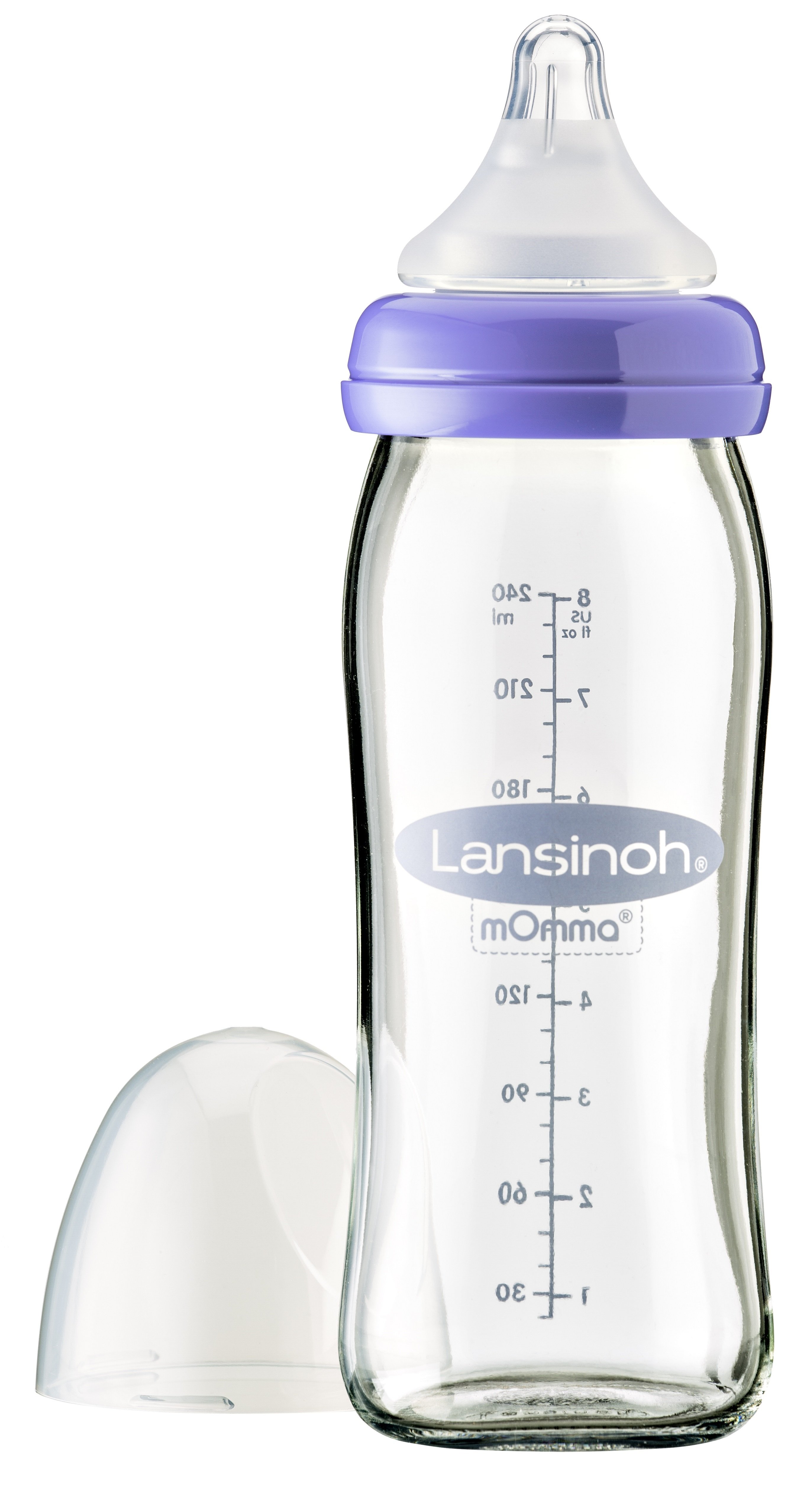 Kūdikių buteliukas Lansinoh Momma, 240 ml, 3 mėn., skaidri sp