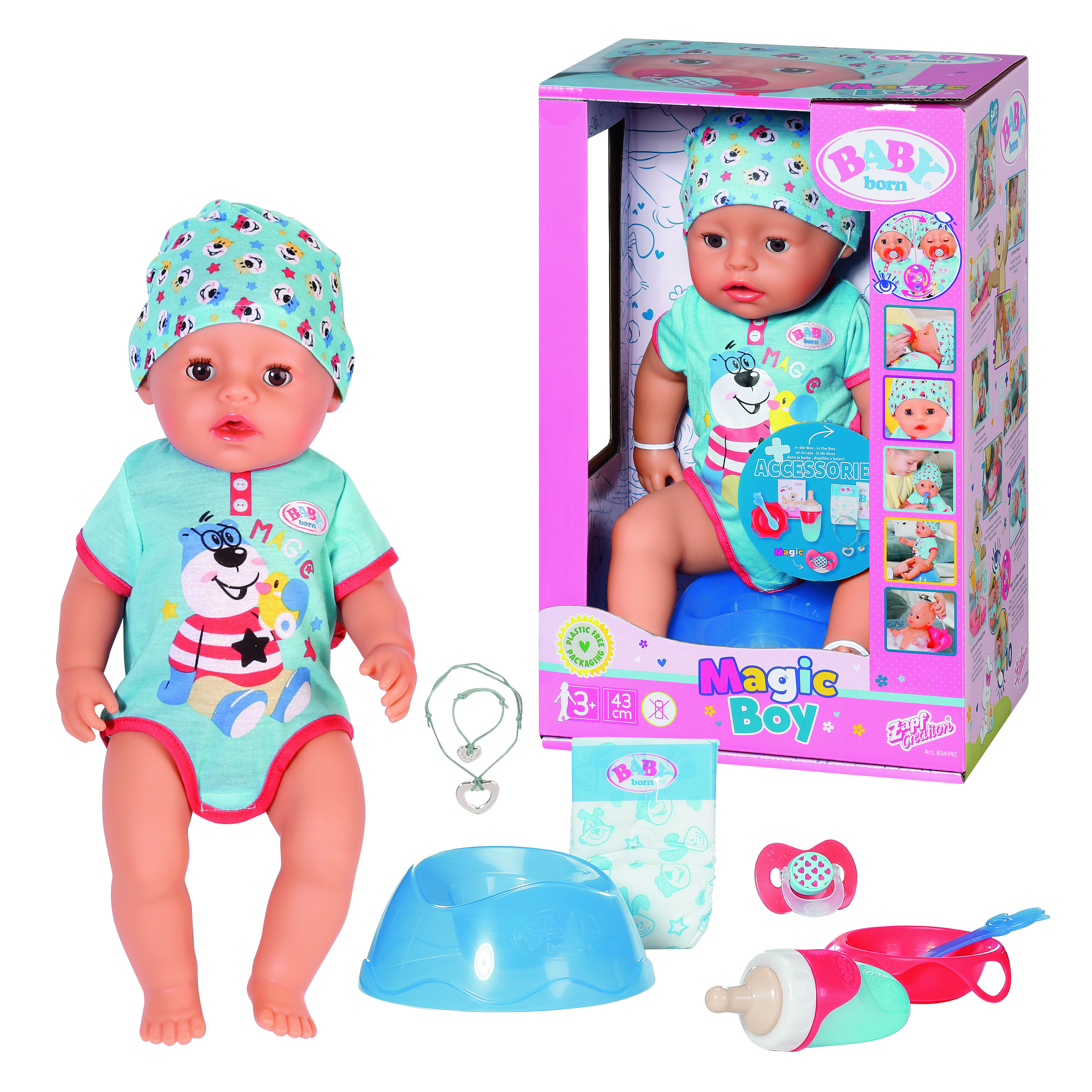 Lėlė - kūdikis Zapf Creation Baby born Magic Boy 834992, 43 cm