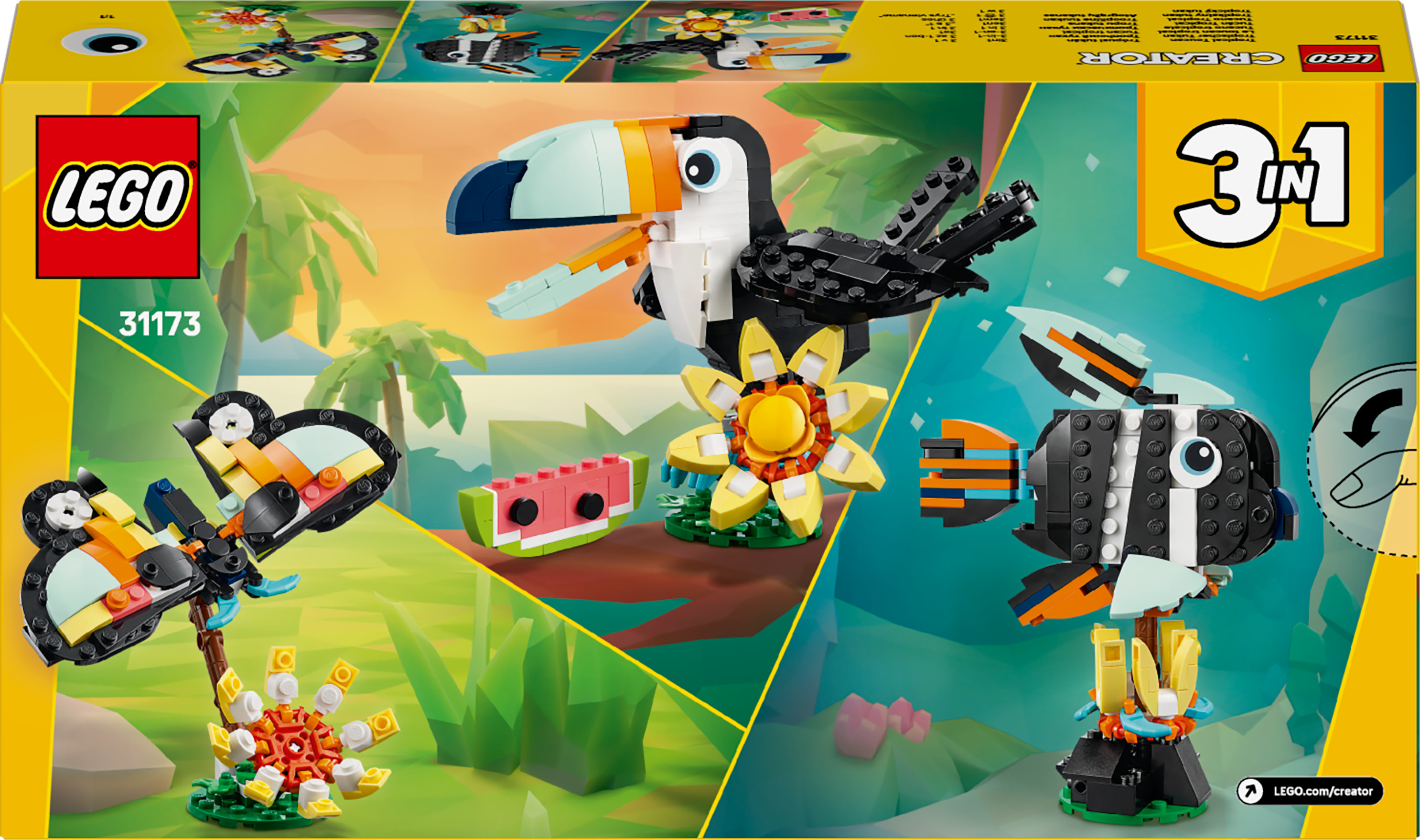 Konstruktorius LEGO® Creator 3in1 Laukiniai gyvūnai: atogrąžų
