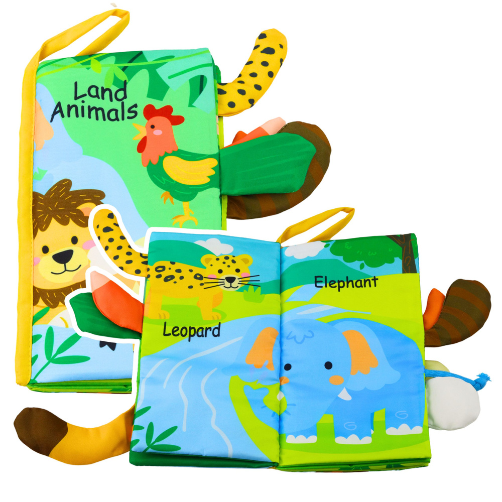 Bērnu grāmata Lean Toys Land Animals
