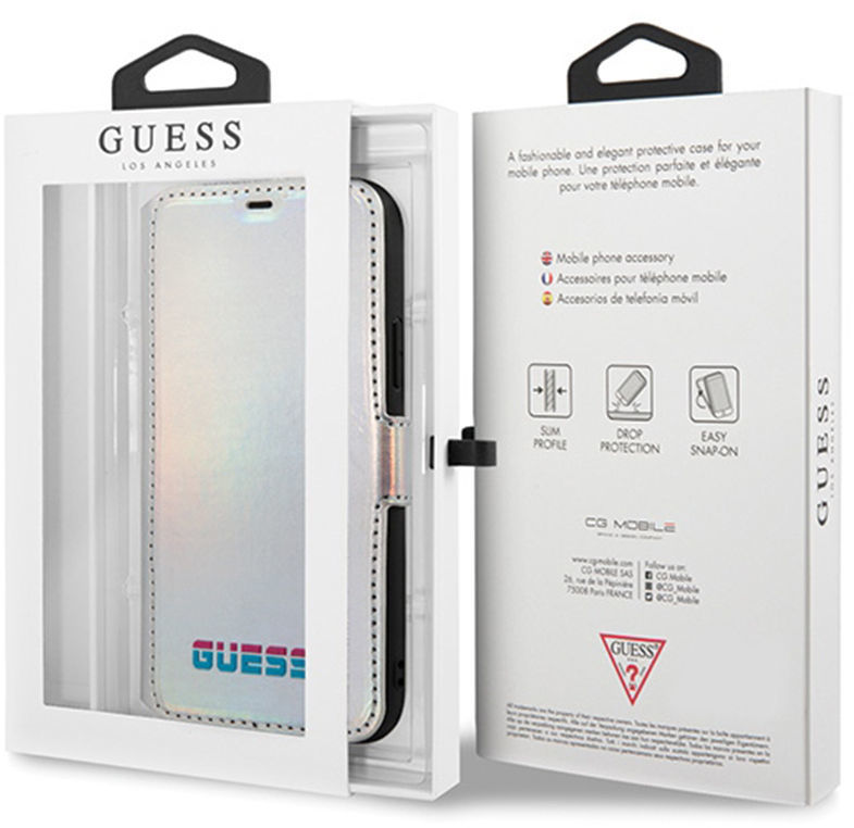 Billetera Guess Original Abree Organizador De Teléfono Chocolate Pu