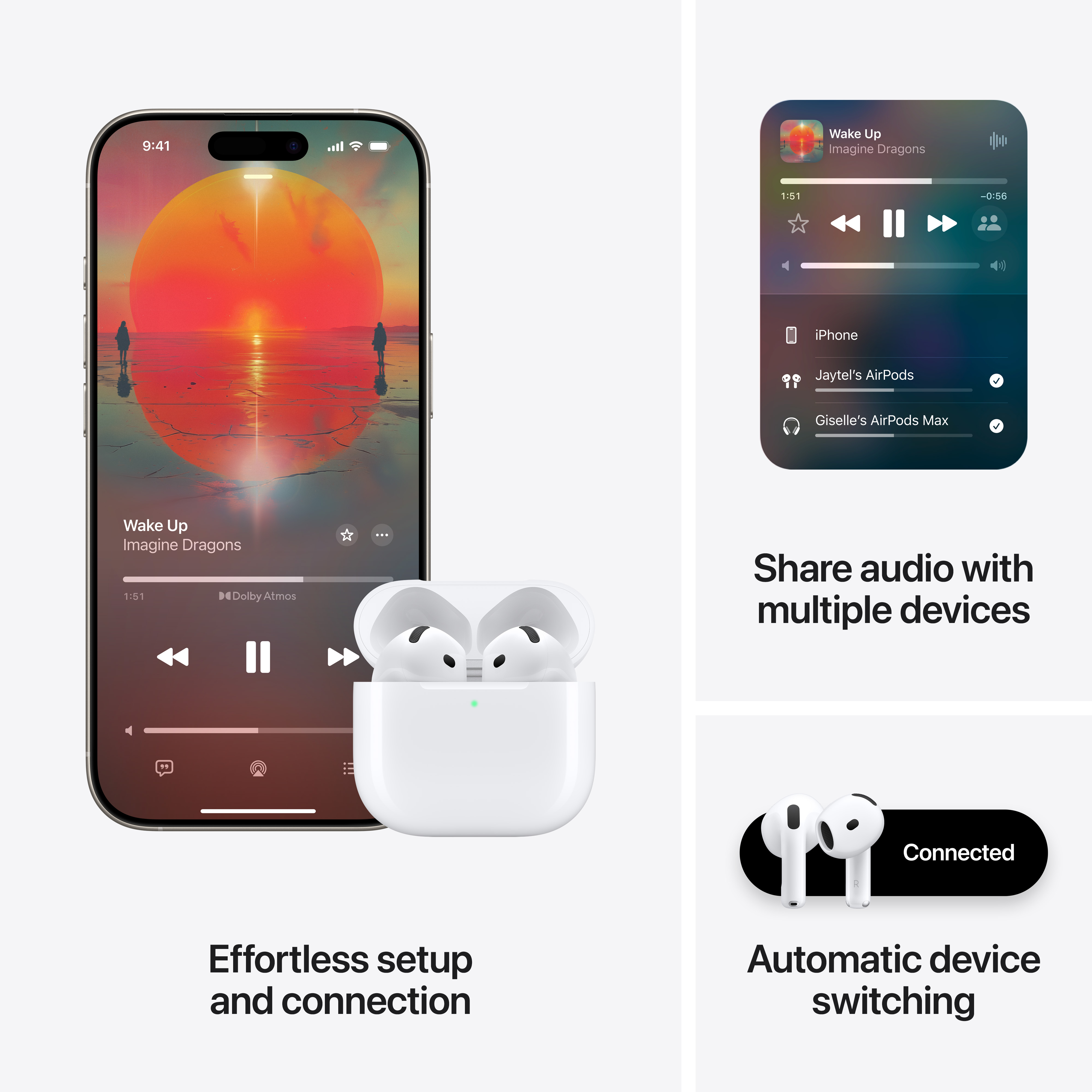 Belaidės ausinės Apple AirPods 4 ANC MXP93ZM/A, balta sp. - Senukai.lt