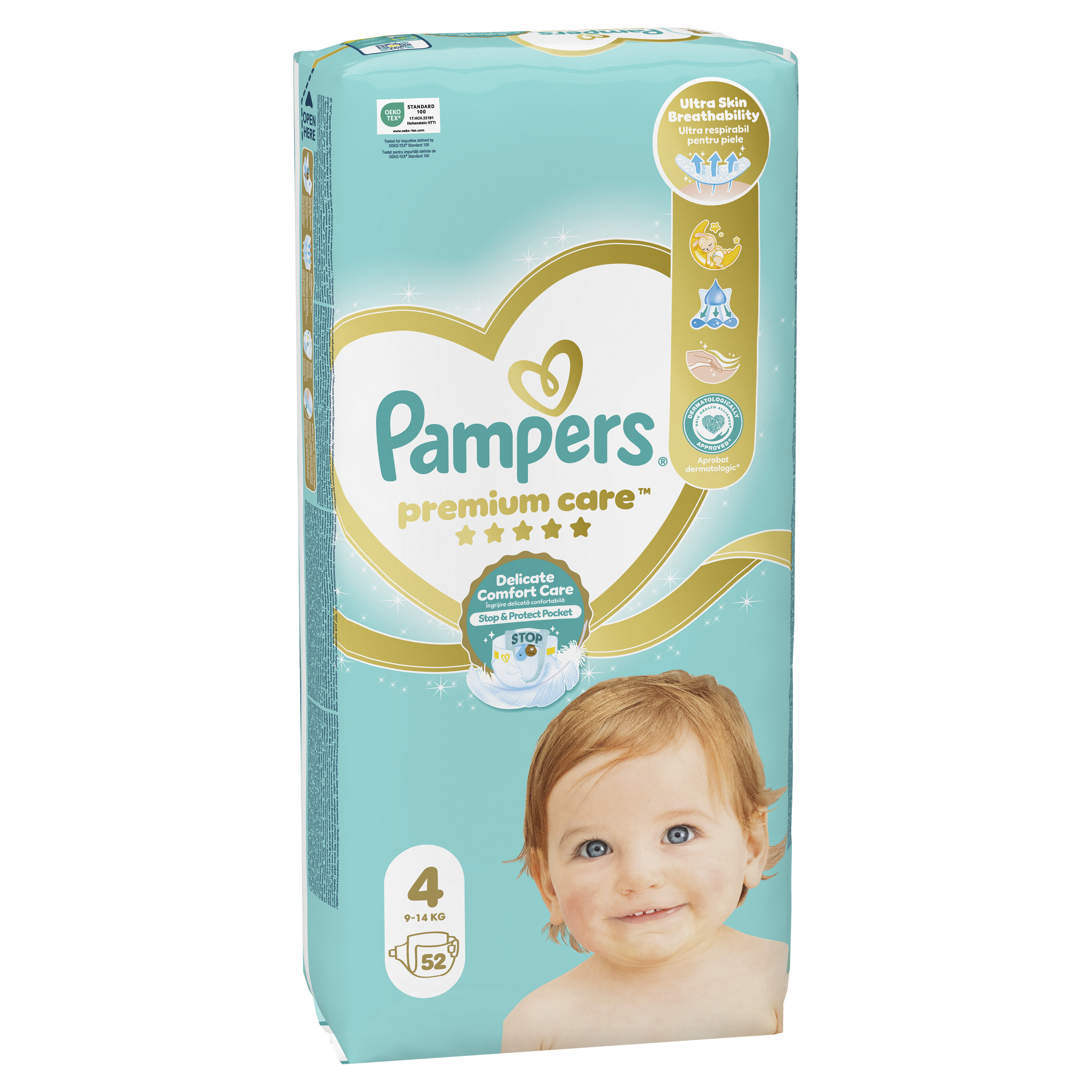 Sauskelnės Pampers Premium Care, dydis, 14 kg, 52