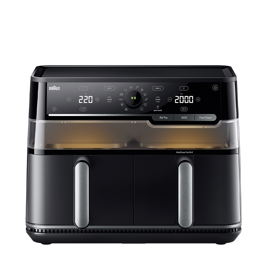 Karšto oro gruzdintuvė Braun TwinCook 5 3in1 TD5073, juoda sp., 2850 W, 10 l