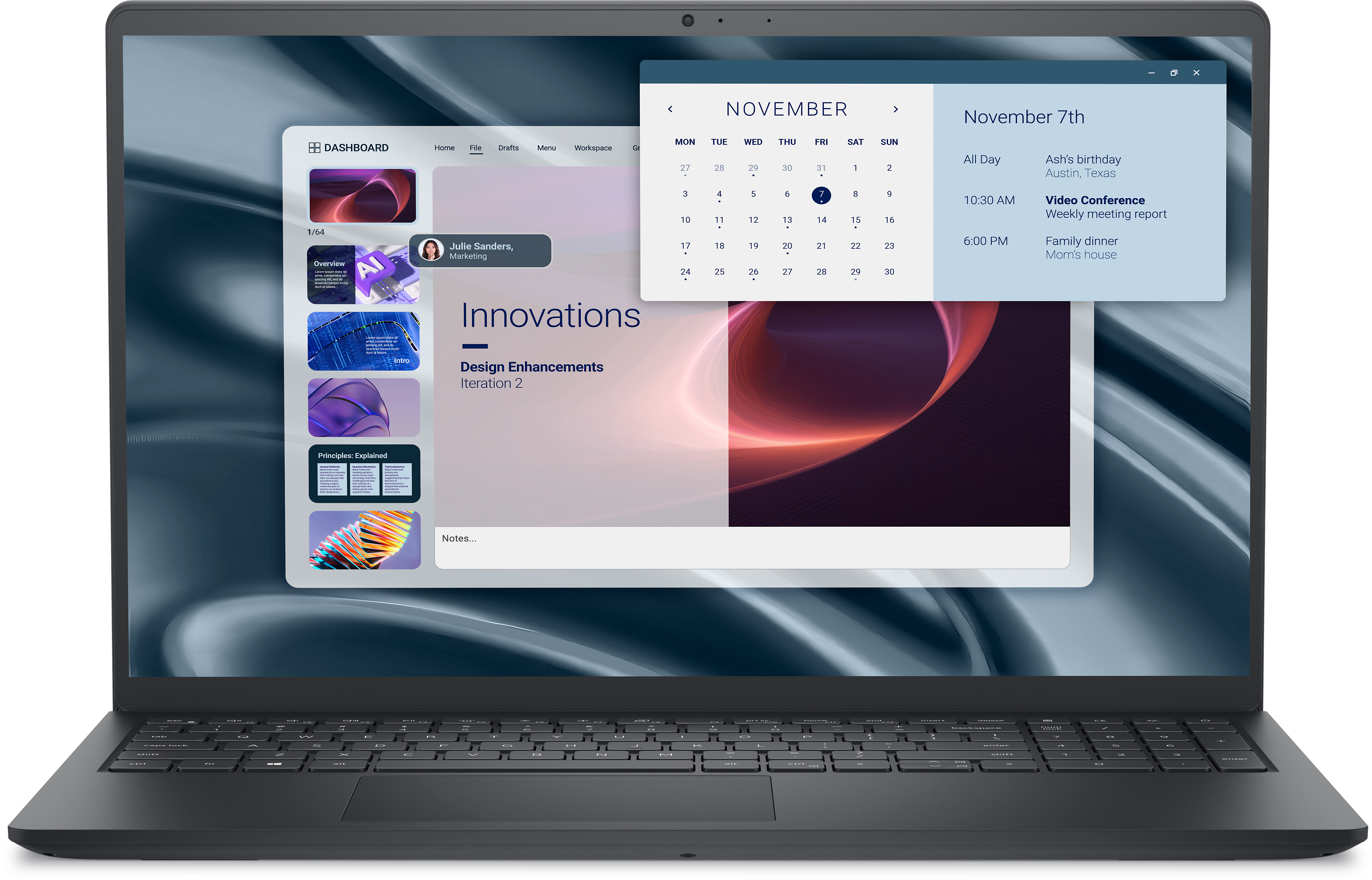 Nešiojamas kompiuteris Dell Pro 15 Essential, AMD Ryzen 5 - 7520U, 8 GB, 512 GB, 15.5 ", AMD Radeon 610M, juoda sp., EN, Windows 11 home