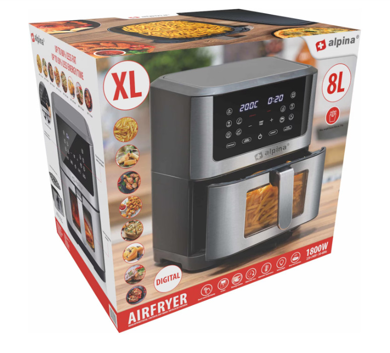Karšto oro gruzdintuvė Alpina XXL, 1800 W, 8 l - Senukai.lt