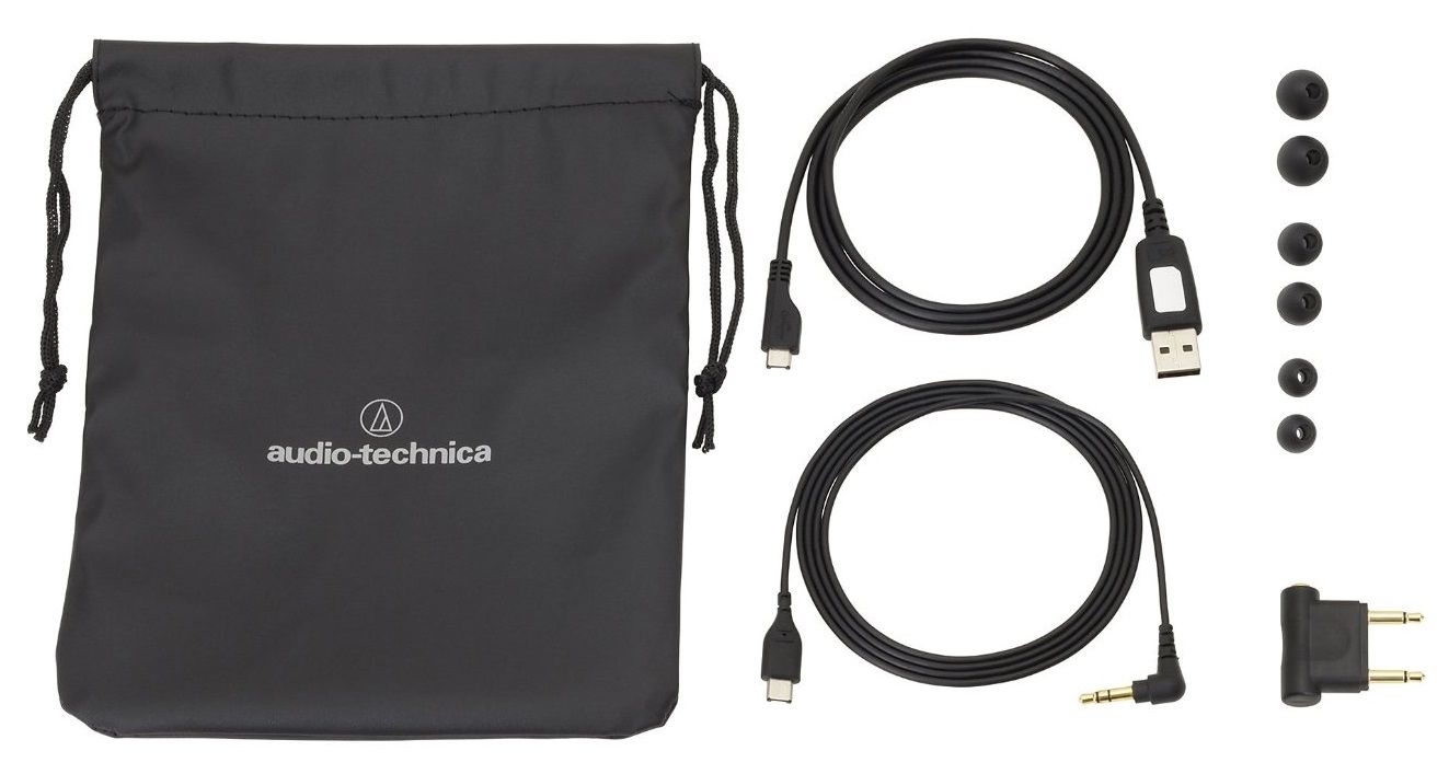 Belaidės ausinės Audio-Technica ATH-ANC40BT, juoda