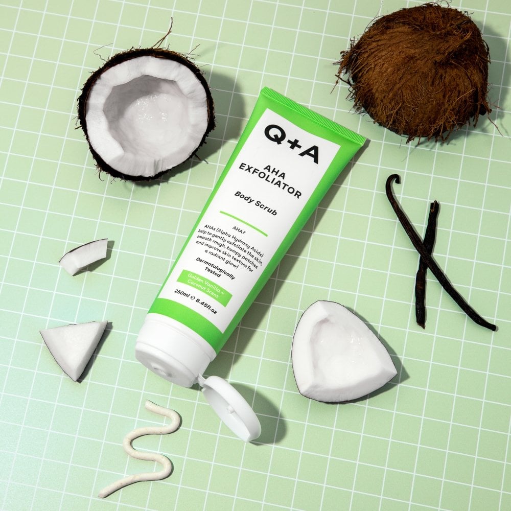Kūno odos šveitiklis Q+A AHA Exfoliator, 250 ml - 1a.lt