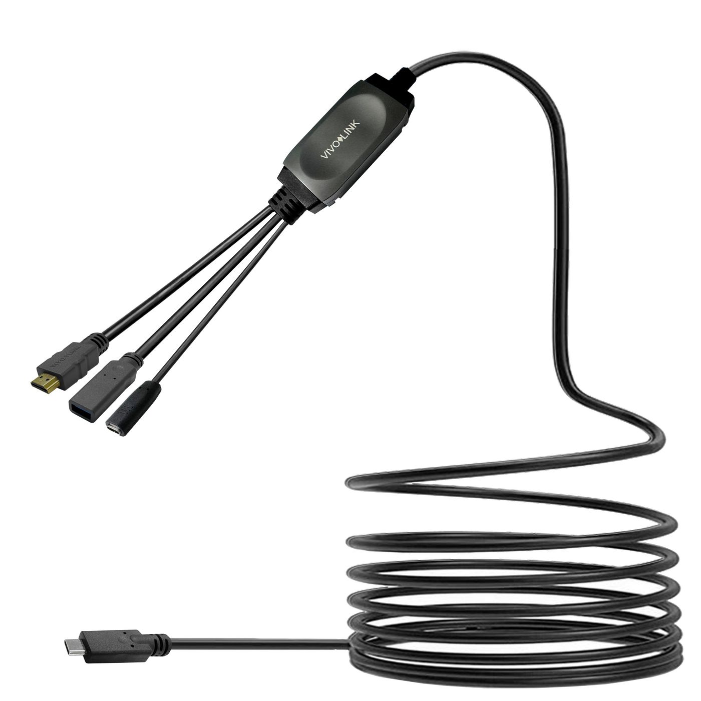 Kabelis Vivolink HDMI Male/ USB-A Female/