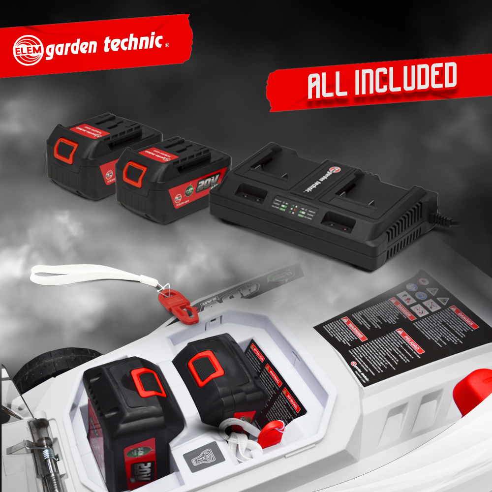 Akumuliatorinė vejapjovė Elem Garden Technic 40V (2X20V) Ličio ak