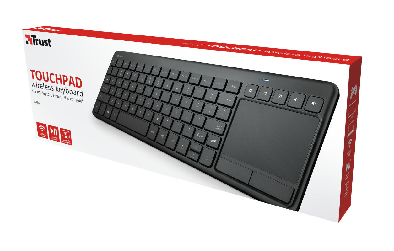 Touchpad Teclado Smart Tv Trust Klávesnice Sento Smart Tv Keyboard