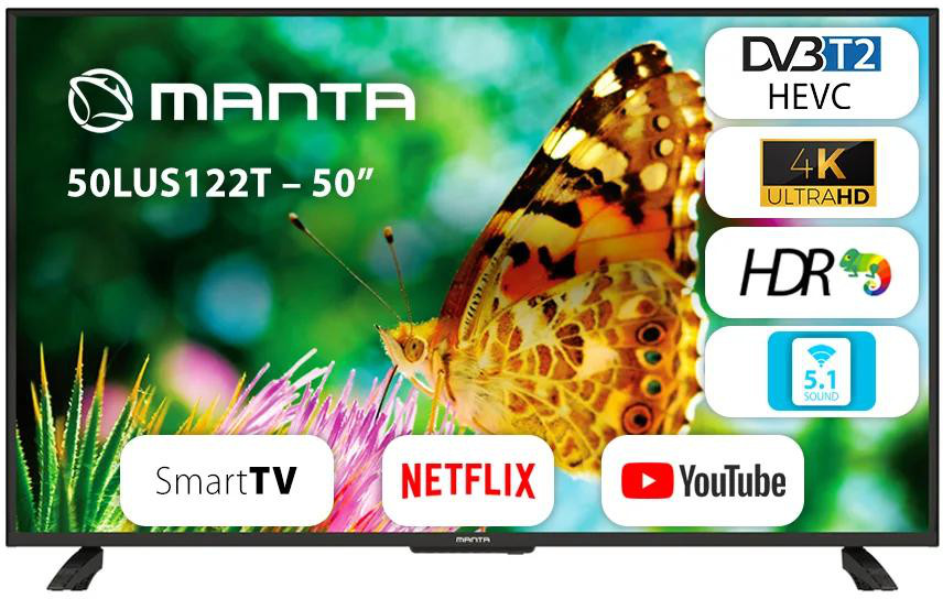 Televizorius Manta 50LUS122T, 50 ", 4K UHD