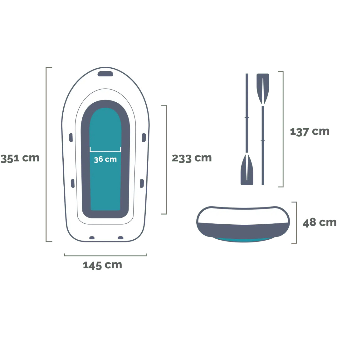 Pripučiama valtis Intex SEAHAWK-400 68351, 21 kg, 351 cm x 145 cm