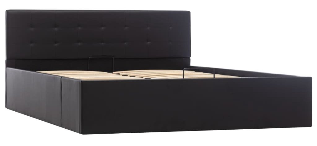 Lova pusantros vietos VLX Faux Leather 285513, 140 x 200 cm, juoda