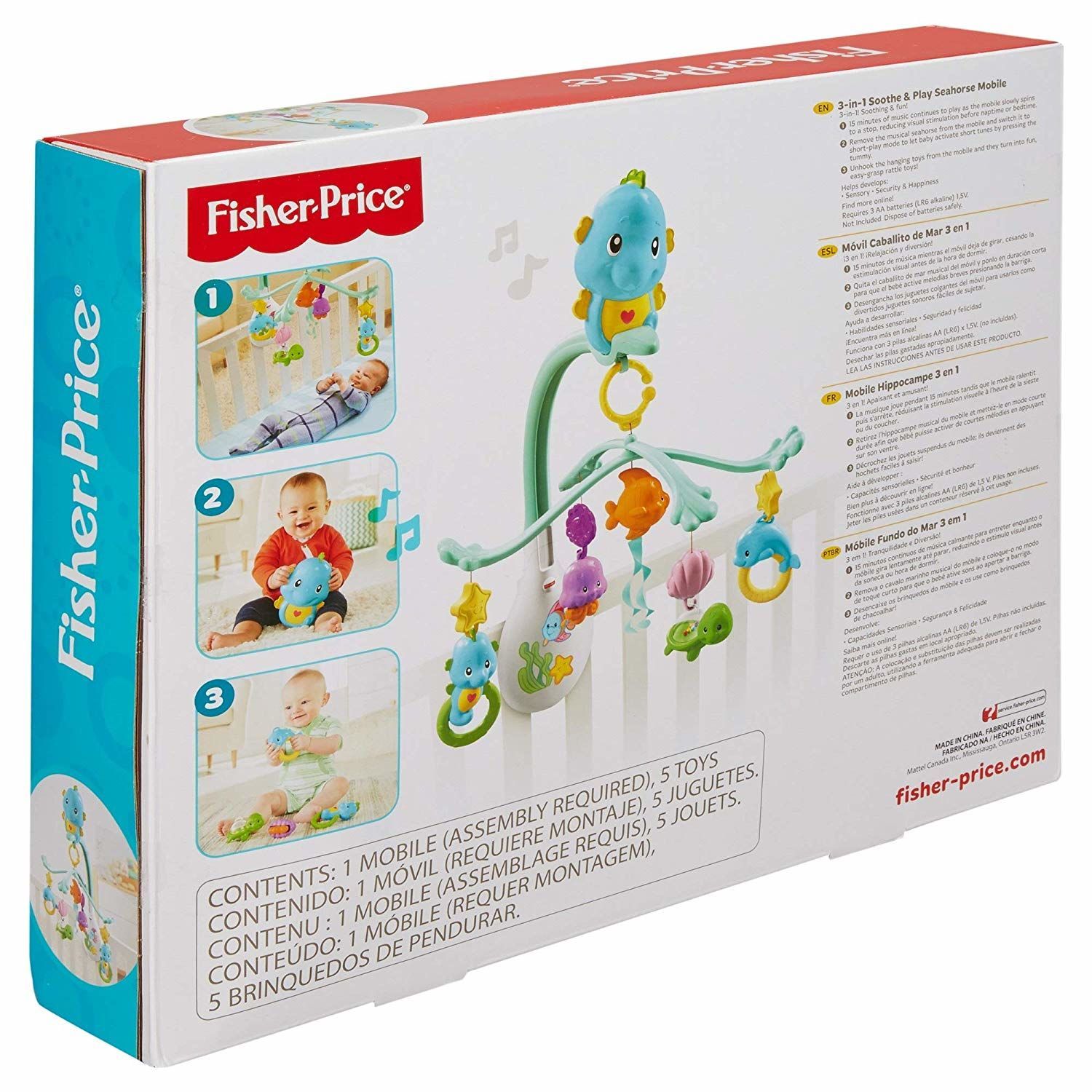 Lovytės karuselė Fisher Price Soothe And Play Seahorse 3in1 DFP12