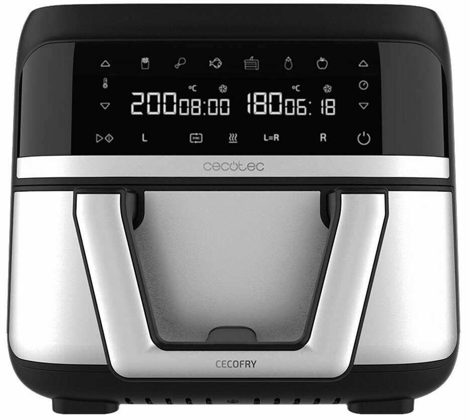 Karšto oro gruzdintuvė Cecotec Cecofry Dual 9000, sidabro sp./juoda sp., 2850 W, 9 l