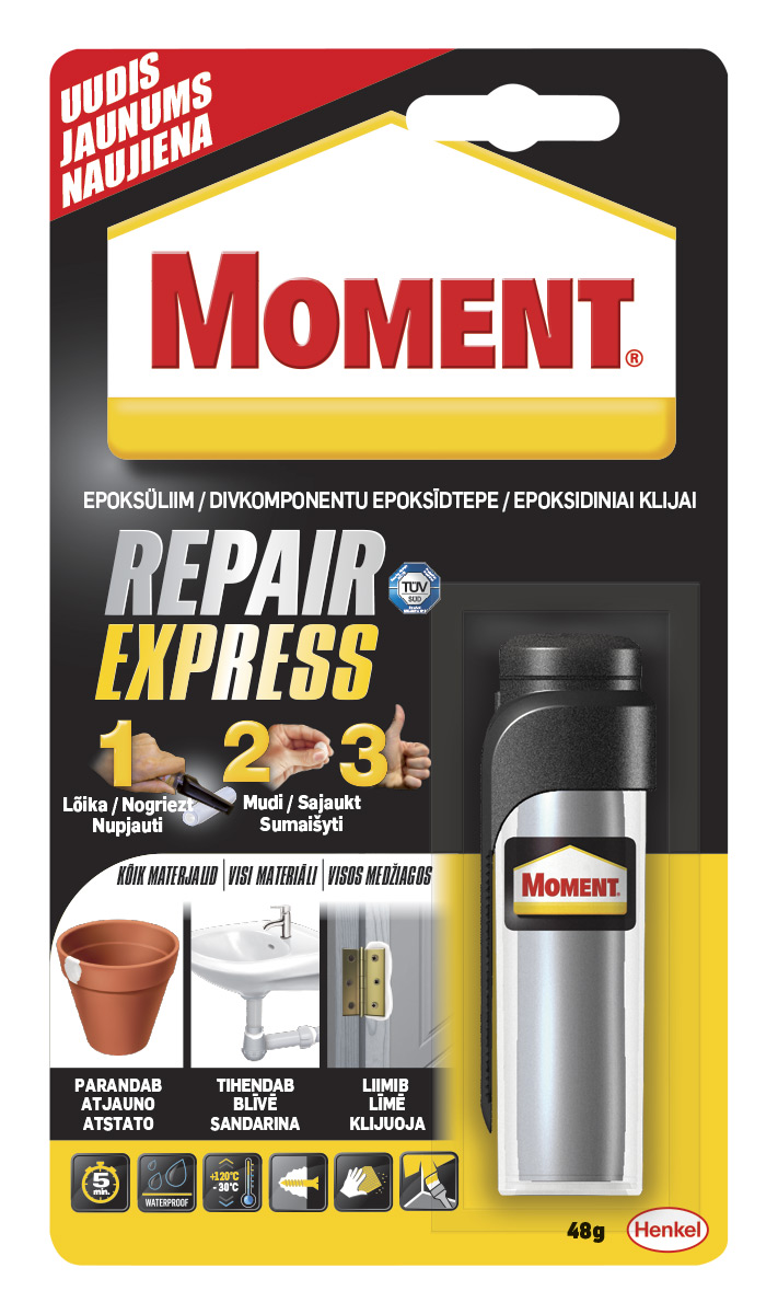 Klijai epoksidiniai Moment Repair Express, 0.048 kg, balta sp