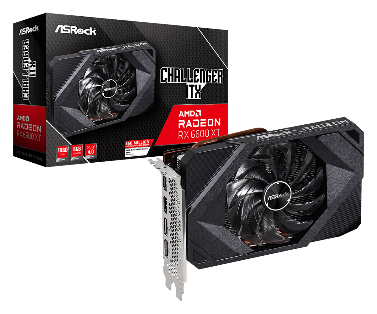 【ジャンク】ASRock RADEON RX6600 Challengeritx Vaizdo plokštė ASRock Radeon RX 6600 XT Challenger ITX, 8 GB