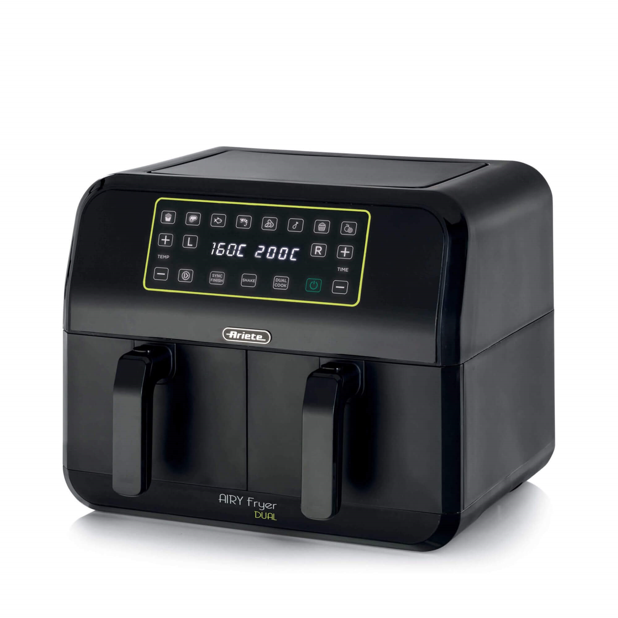 Karšto oro gruzdintuvė Ariete 4623/00 Airy Fryer Dual, juoda sp., 1700 W, 8 l