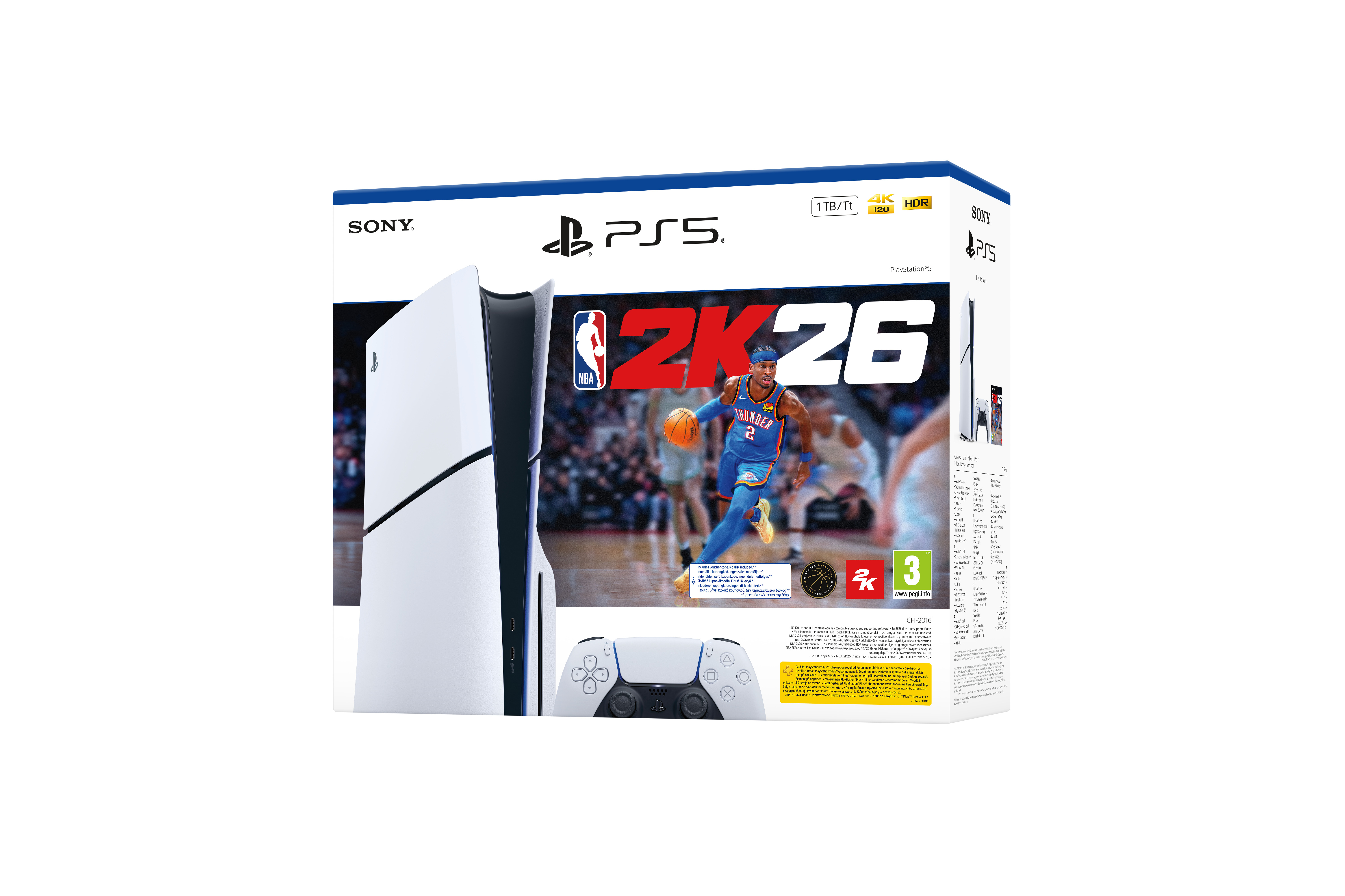 Žaidimų konsolė Sony PlayStation 5 Slim + NBA 2K26, USB Type C, 1