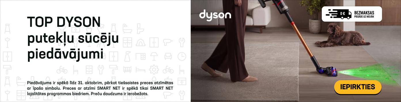 TOP Dyson putekļu sūcēju piedāvājumi