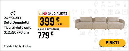 Sofa Domoletti Tiva trivietė sofa, 310x90x70 cm