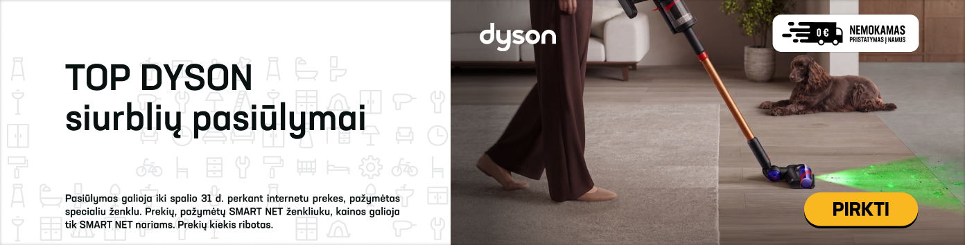 TOP Dyson siurblių pasiūlymai