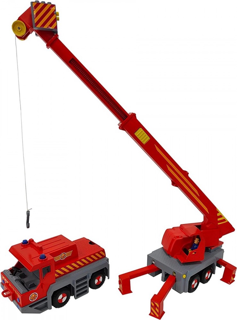 Rotaļu ugunsdzēsēju mašīna Simba Fireman Sam Rescue Crane, sarkana
