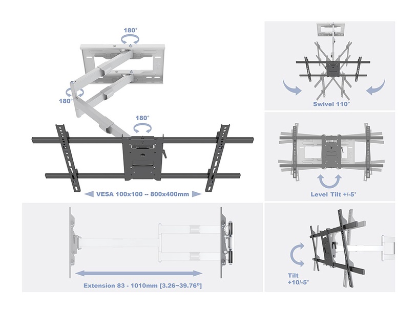 Кронштейн для телевизора Multibrackets Universal Long Reach ArHD, 42-75″, 40 кг