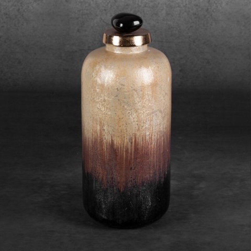 Dekoratiivne klaaskujuke 03, pruun, 13 cm x 13 cm x 34 cm