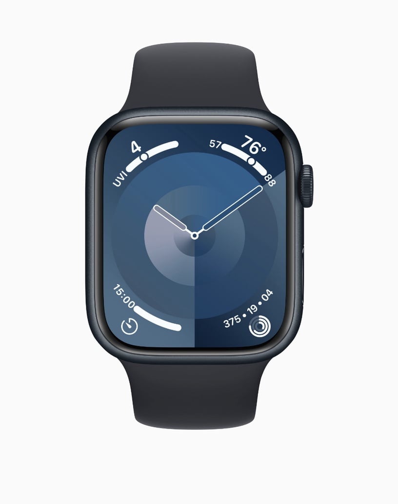 Умные часы Apple Watch Series 9 GPS + Cellular, 45mm Midnight Aluminium Midnight Sport S/M, черный