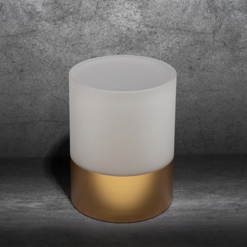 Svečturis Blanca 7, stikls, Ø 15 cm, 20 cm, zelta/balta