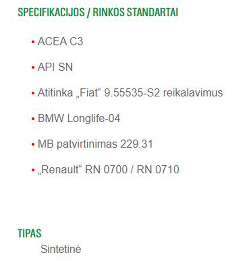 Mootoriõli Castrol Magnatec C3 5W - 40, sünteetiline, 4 l