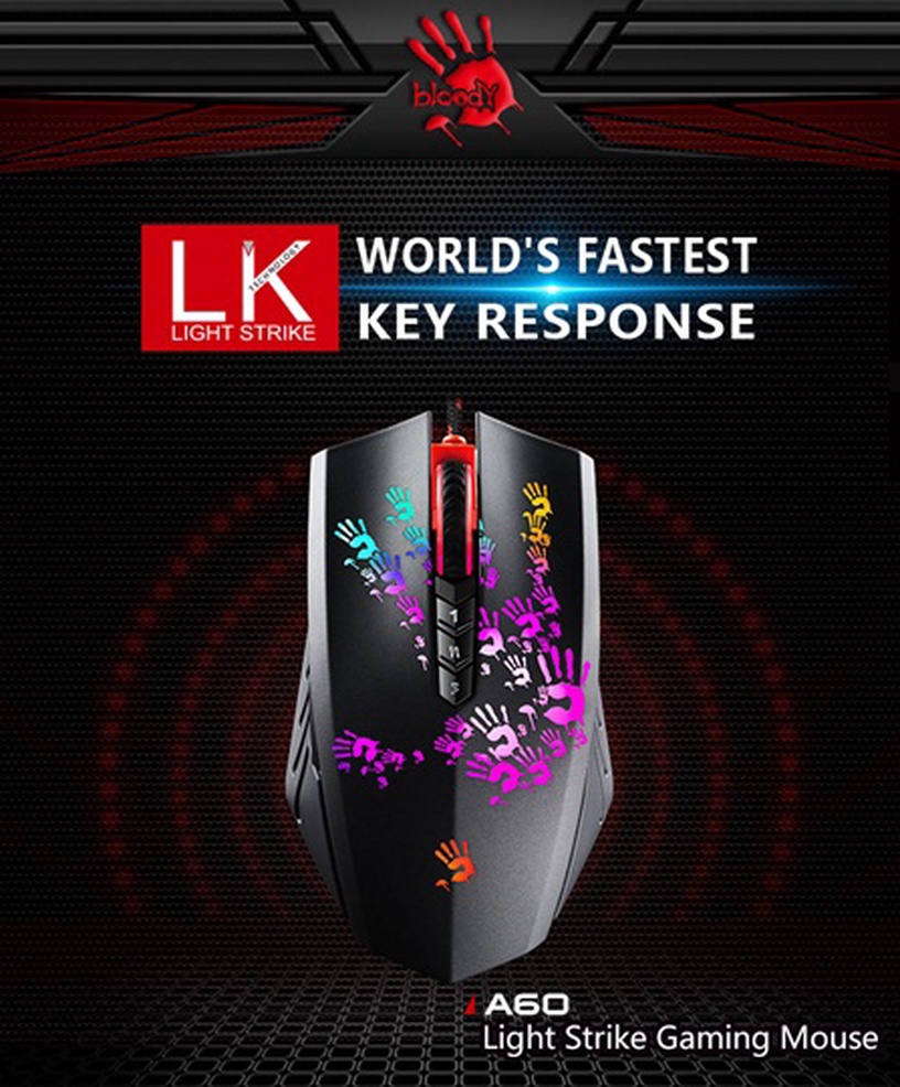Spēļu pele A4Tech Bloody Gaming A60, melna