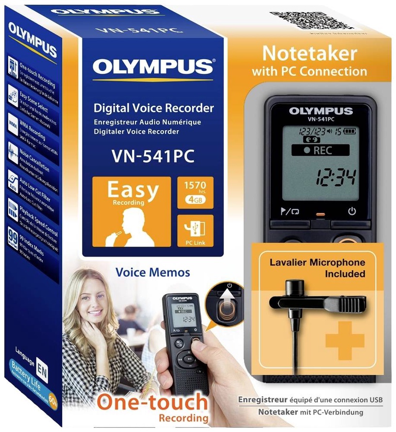 Диктофон Olympus VN-541PC, черный, 4 ГБ