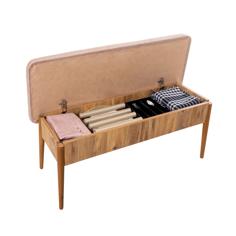 Ēdamistabas komplekts Kalune Design Vina, priedes/gaiši rozā