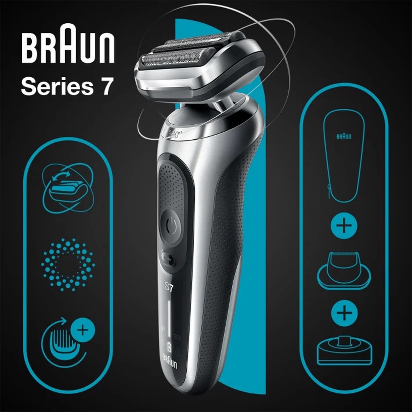 Бритва для бороды Braun Series 7 71-S4200cs, li-ion, серебристый/черный