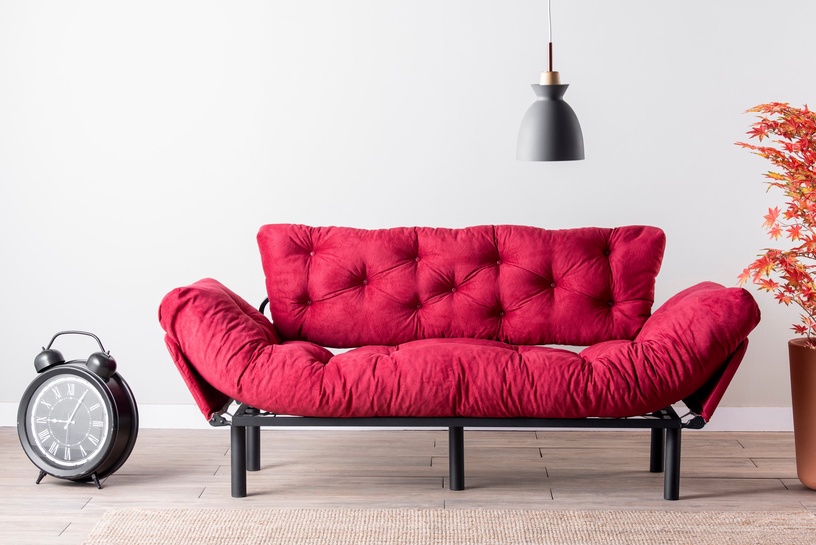 Dīvāns-gulta Hanah Home Nitta Triple, sarkana/rozā, 49 x 227 cm x 75 cm