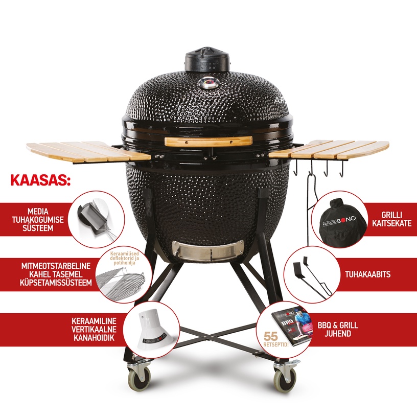 Grill Kamado Bono Limited TQ0025, must, 64 cm