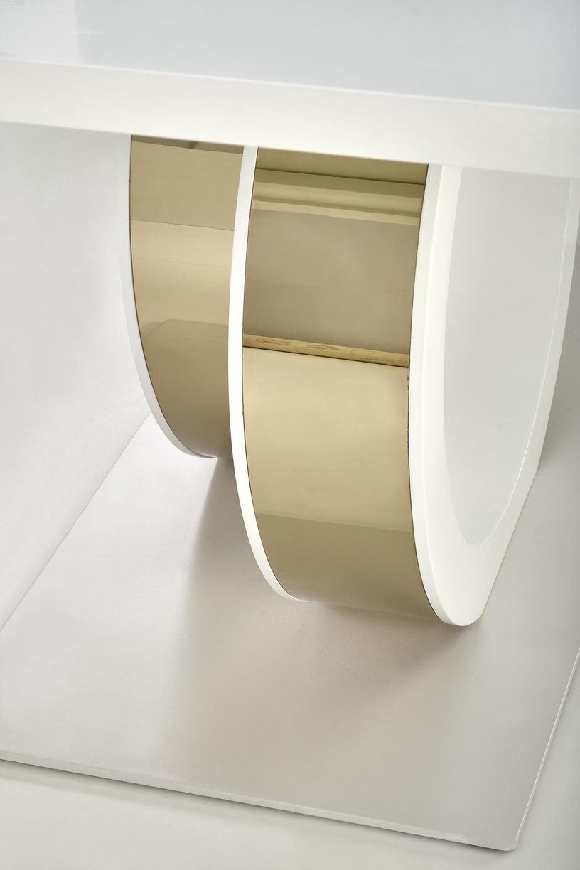 Laud pikendatav Galardo, kuldne/valge, 160 - 200 cm x 90 cm x 76 cm