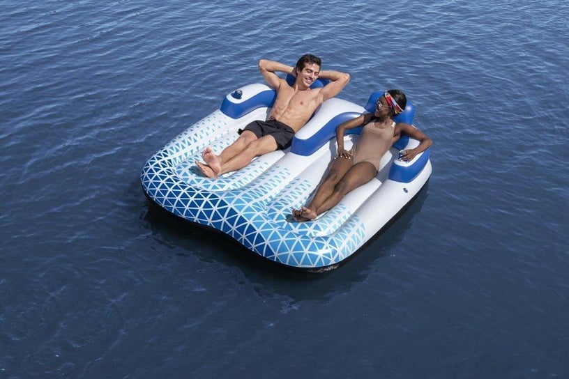 Täispuhutav madrats Bestway Hydro-Force Double Armchair, sinine/valge, 196 cm x 193 cm