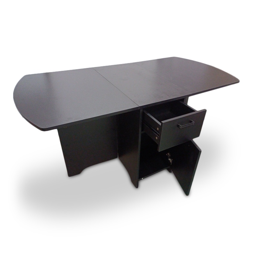 Galds izvelkams Domoletti, melna, 40 - 160 cm x 80 cm x 75 cm