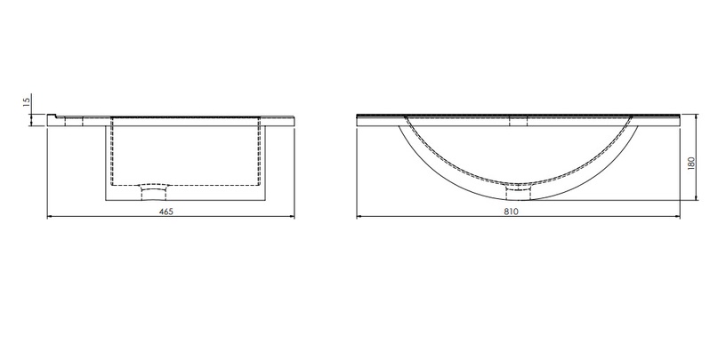 Vannas istabas izlietne Deftrans Plan 1724, 81 cm x 46.5 cm x 18 cm