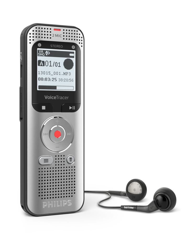 Diktofons Philips DVT2050, sudraba, 8 GB