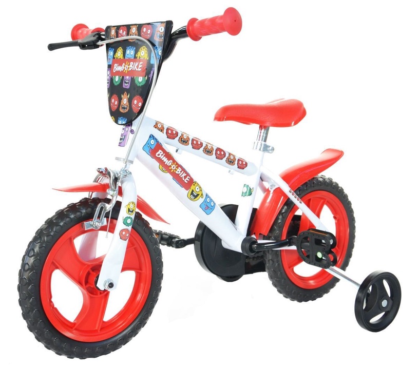 Велосипед Bimbo Bike, детские, белый/красный, 12″ (поврежденная упаковка)