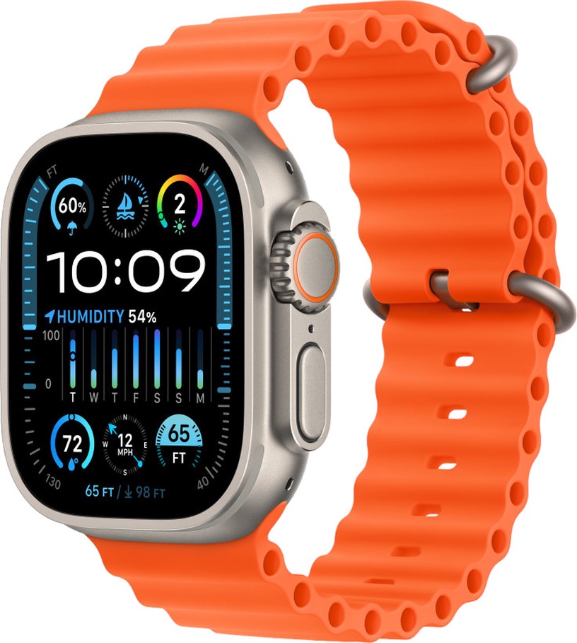 Nutikell Apple Watch Ultra 2 GPS + Cellular, 49mm Titanium Orange Ocean Band LV/EE, titaan