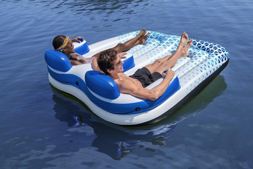 Täispuhutav madrats Bestway Hydro-Force Double Armchair, sinine/valge, 196 cm x 193 cm