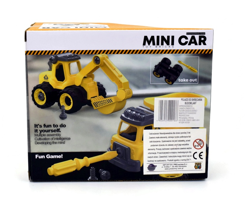Игрушечная тяжелая техника Pro Kids Mini Car Construction Vehicle 452997, черный/желтый