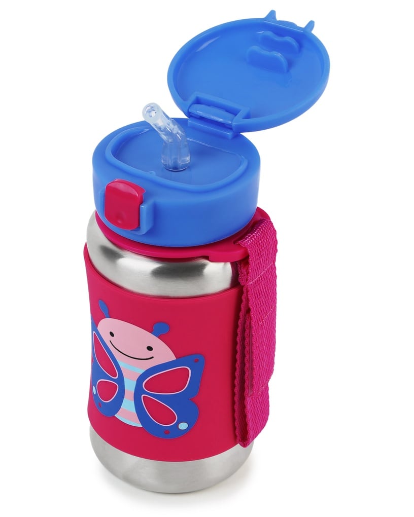 Детская бутылка SkipHop Zoo Stainless Steel Bottle, 350 мл, 1 г., 8.8 см, нержавеющая сталь, розовый